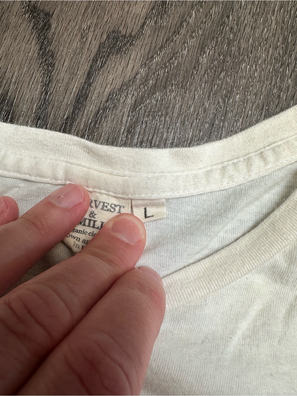Harvest & Mill Organic Cotton Crew Tee, Natural, Size L (Women’s) — image 4 of 4